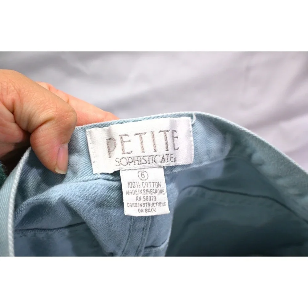 Vintage Petite Sophisticate Y2K High Rise Mom Jeans Light Blue Denim Womens 6